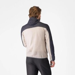 CASTELLI Cyklistická zateplená bunda - ALPHA FLEECE - ivory/šedá
