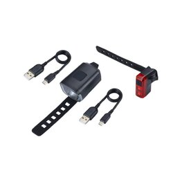 BBB set svetiel - STUD STRAP COMBO - čierna