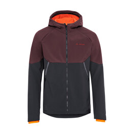 VAUDE Cyklistická vetruodolná bunda - QIMSA SOFTSHELL - bordová/čierna