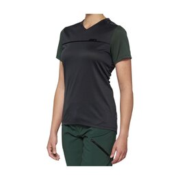 100% SPEEDLAB Cyklistický dres s krátkym rukávom - RIDECAMP W - šedá/zelená