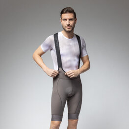 ALÉ Cyklistické nohavice krátke s trakmi - MAGIC COLOUR PR-E - hnedá