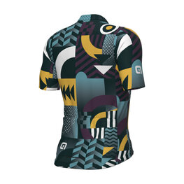 ALÉ Cyklistický dres s krátkym rukávom - PR-E GAMES - tyrkysová/fialová/žltá