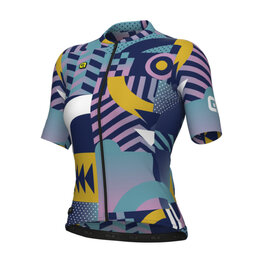 ALÉ Cyklistický dres s krátkym rukávom - PR-E GAMES - ružová/tyrkysová/žltá