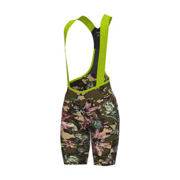 ALÉ Cyklistické nohavice krátke s trakmi - PR-E SAUVAGE - hnedá