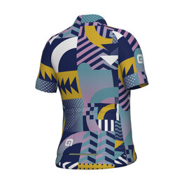 ALÉ Cyklistický dres s krátkym rukávom - KID GAMES - ružová/tyrkysová/žltá