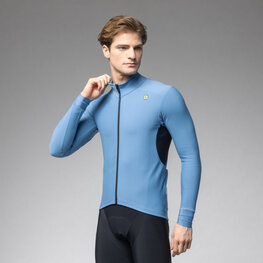 ALÉ Cyklistický dres s dlhým rukávom zimný - KLIMATIK K-IDRO - svetlo modrá