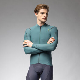 ALÉ Cyklistický dres s dlhým rukávom zimný - WARM RACE - zelená