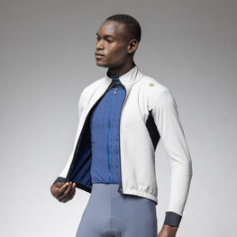 ALÉ Cyklistická zateplená bunda - KLIMATIK K-DOUBLE - biela