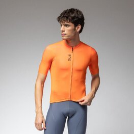 ALÉ Cyklistický dres s krátkym rukávom - COLOR BLOCK PRAGMA - oranžová