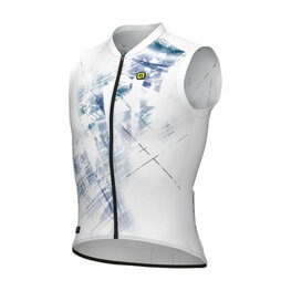ALÉ Cyklistický dres bez rukávov - MIRROR PR-E - biela/modrá