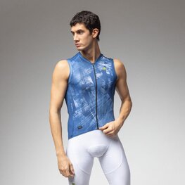 ALÉ Cyklistický dres bez rukávov - MIRROR PR-E - modrá