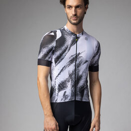 ALÉ Cyklistický dres s krátkym rukávom - TRACE PRAGMA - biela/čierna