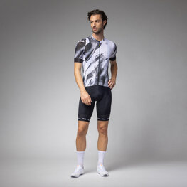 ALÉ Cyklistický dres s krátkym rukávom - TRACE PRAGMA - biela/čierna