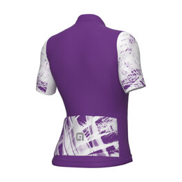 ALÉ Cyklistický dres s krátkym rukávom - PALM PR-E - cyklamenová/biela