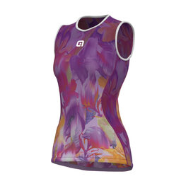 ALÉ Cyklistické tričko bez rukávov - LILIUM INTIMO - fialová/červená/oranžová