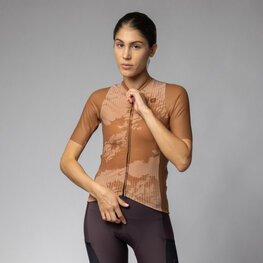 ALÉ Cyklistický dres s krátkym rukávom - KRAKATOA OFF ROAD - GRAVEL - hnedá