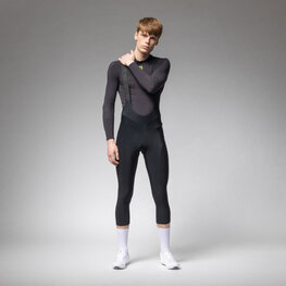 ALÉ Cyklistické nohavice dlhé s trakmi - PRAGMA WINTER 2.0 - čierna