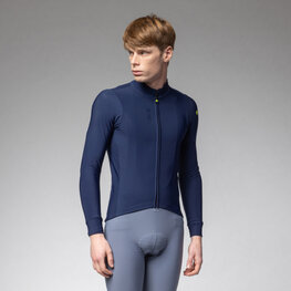 ALÉ Cyklistický dres s dlhým rukávom zimný - PRAGMA FONDO 3.0 - modrá