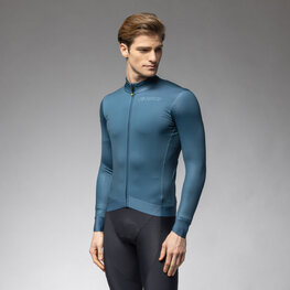 ALÉ Cyklistický dres s dlhým rukávom zimný - PR-E FOLLOW ME 2.0 - modrá