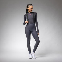 ALÉ Cyklistické nohavice dlhé s trakmi - R-EV1 VOLTAGE - antracitová