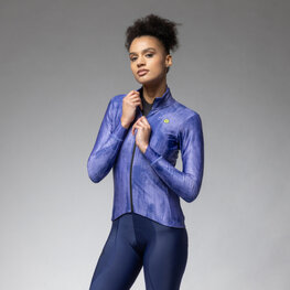 ALÉ Cyklistická vetruodolná bunda - PR-E KNITTED - modrá