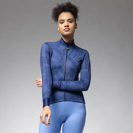 ALÉ Cyklistický dres s dlhým rukávom letný - PRAGMA SCHEMA - modrá