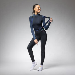 ALÉ Cyklistické nohavice dlhé s trakmi - KLIMATIK K-ATMO 3.0 - čierna