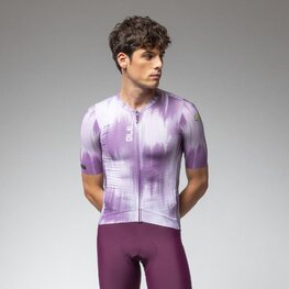 ALÉ Cyklistický dres s krátkym rukávom - PR-E ARGON - biela/fialová