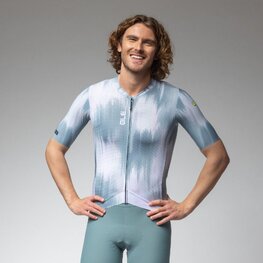 ALÉ Cyklistický dres s krátkym rukávom - PR-E ARGON - biela/modrá