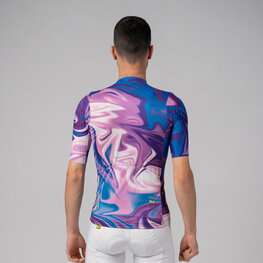 ALÉ Cyklistický dres s krátkym rukávom - SMOOTHIE - modrá/fialová