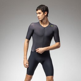 ALÉ Cyklistická kombinéza - R-EV1 EAGLE - čierna