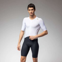 ALÉ Cyklistická kombinéza - R-EV1 EAGLE - biela/čierna