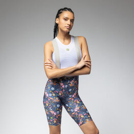 ALÉ Cyklistické nohavice krátke s trakmi - PR-E MASTER GRAPHIC - modrá/viacfarebná