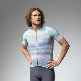 ALÉ Cyklistický dres s krátkym rukávom - OFF ROAD - GRAVEL TRACCIA - biela/modrá/fialová