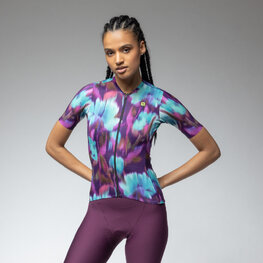 ALÉ Cyklistický dres s krátkym rukávom - JARDIN 2.0 PR-E - fialová/modrá