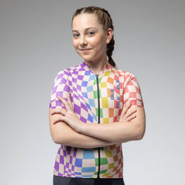 ALÉ Cyklistický dres s krátkym rukávom - MULTIVERSO 2.0 KID - viacfarebná