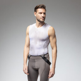 ALÉ Cyklistické tričko bez rukávov - INTIMO ARGON - biela