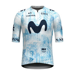 GOBIK Cyklistický dres s krátkym rukávom - INFINITY MOVISTAR TEAM 24 - svetlo modrá/biela