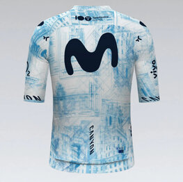 GOBIK Cyklistický dres s krátkym rukávom - INFINITY MOVISTAR TEAM 24 - svetlo modrá/biela
