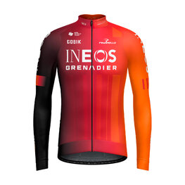 GOBIK Cyklistický dres s dlhým rukávom zimný - HYDER INEOS GRENADIERS 2025 - oranžová/červená