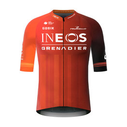 GOBIK Cyklistický dres s krátkym rukávom - REACTIVE INEOS GRENADIERS 2024 - červená/oranžová