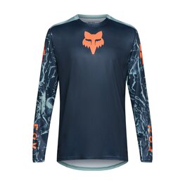 FOX Cyklistický dres s dlhým rukávom letný - RANGER IMAGE PRINT LS - modrá/svetlo modrá