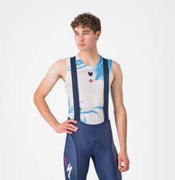 CASTELLI Cyklistické tielko - PRO MESH QUICK STEP 2025 - biela/modrá