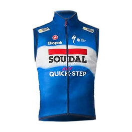 CASTELLI Cyklistická vesta - SOUDAL QUICK-STEP 2024 PRO LIGHT WIND - modrá/biela/červená