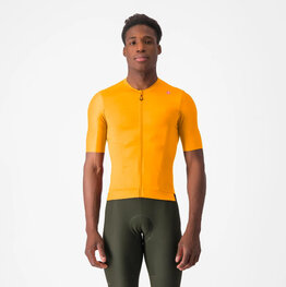 CASTELLI Cyklistický dres s krátkym rukávom - ESPRESSO - oranžová