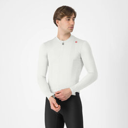 CASTELLI Cyklistický dres s dlhým rukávom letný - ESPRESSO - biela