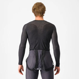 CASTELLI Cyklistické tričko s dlhým rukávom - MERINO - šedá