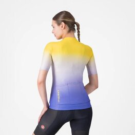 CASTELLI Cyklistický dres s krátkym rukávom - UPF W - žltá/fialová