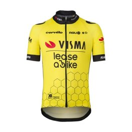 AGU Cyklistický dres s krátkym rukávom - REPLICA VISMA | LEASE A BIKE K 2024 - žltá/čierna