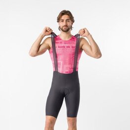 CASTELLI Cyklistické nohavice krátke s trakmi - GIRO TROFEO 2 - šedá